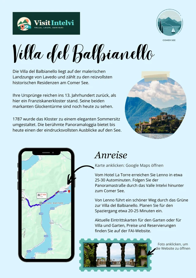 Vorschau des PDF-Guides zur Villa del Balbianello